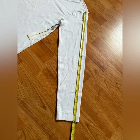 Three Dots Women Sz L Solid White Long Sleeve Top Cotton Round Neck Pullover New - Picture 9 of 13